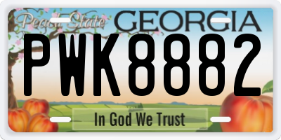 GA license plate PWK8882