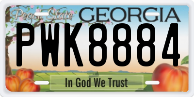 GA license plate PWK8884