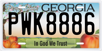 GA license plate PWK8886