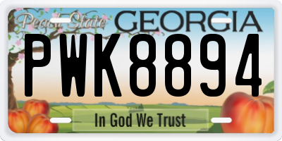 GA license plate PWK8894