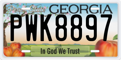 GA license plate PWK8897