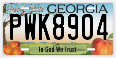 GA license plate PWK8904