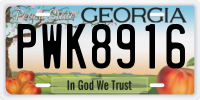 GA license plate PWK8916