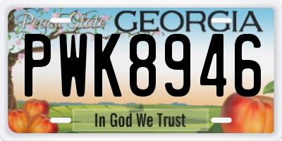 GA license plate PWK8946