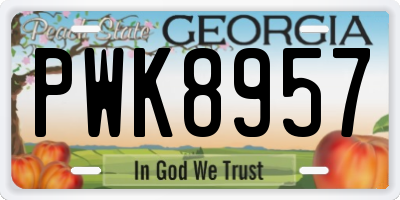 GA license plate PWK8957