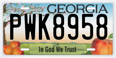 GA license plate PWK8958