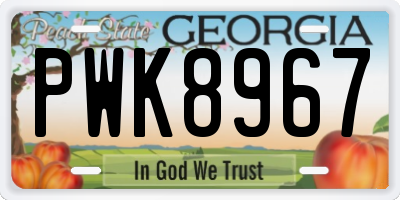 GA license plate PWK8967