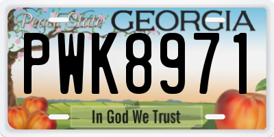 GA license plate PWK8971