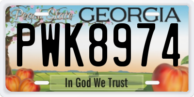 GA license plate PWK8974