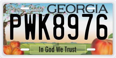 GA license plate PWK8976