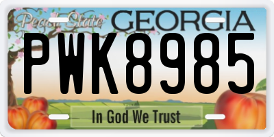 GA license plate PWK8985