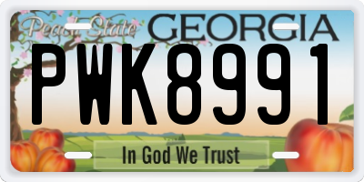 GA license plate PWK8991