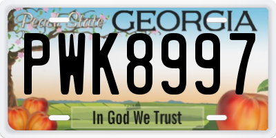 GA license plate PWK8997