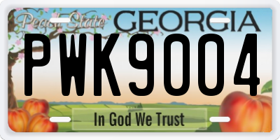 GA license plate PWK9004