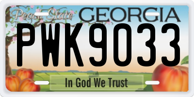 GA license plate PWK9033