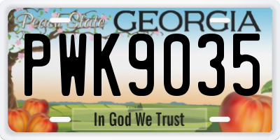 GA license plate PWK9035