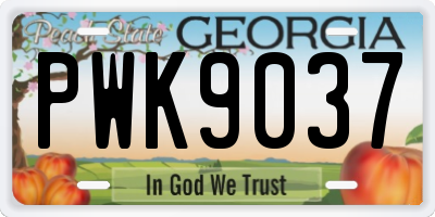 GA license plate PWK9037