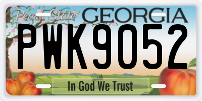GA license plate PWK9052