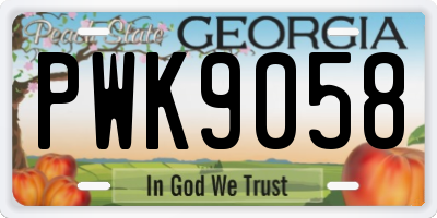 GA license plate PWK9058