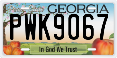 GA license plate PWK9067