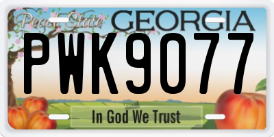 GA license plate PWK9077