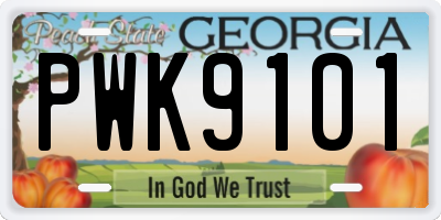 GA license plate PWK9101