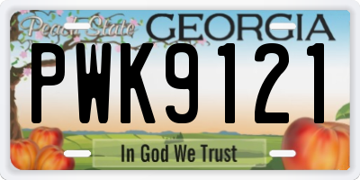 GA license plate PWK9121