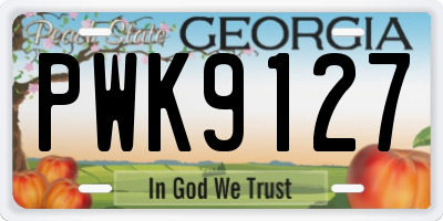 GA license plate PWK9127
