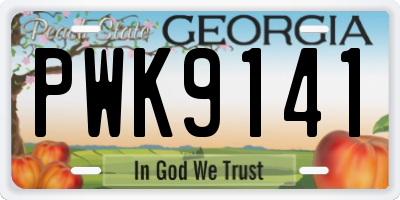 GA license plate PWK9141