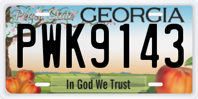 GA license plate PWK9143