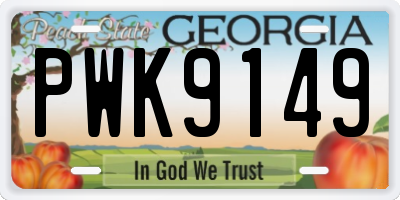 GA license plate PWK9149