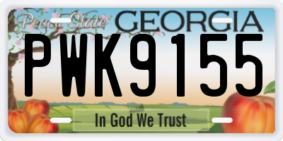 GA license plate PWK9155