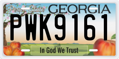 GA license plate PWK9161