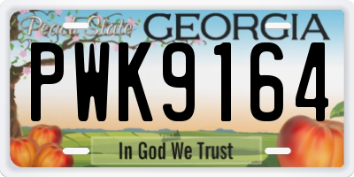 GA license plate PWK9164