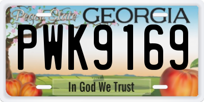 GA license plate PWK9169