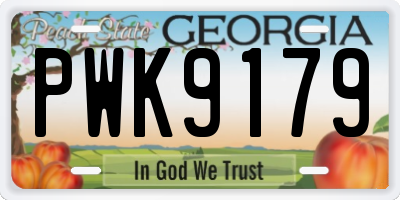 GA license plate PWK9179