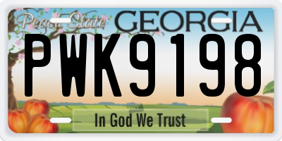 GA license plate PWK9198