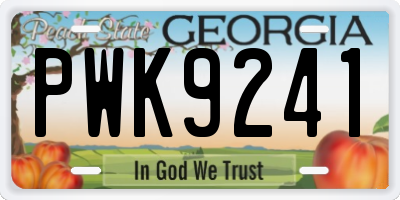 GA license plate PWK9241