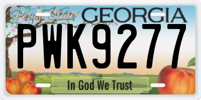 GA license plate PWK9277