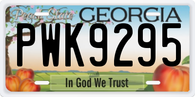 GA license plate PWK9295