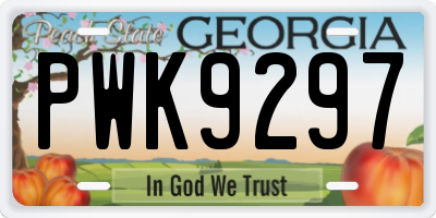 GA license plate PWK9297