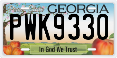 GA license plate PWK9330