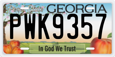 GA license plate PWK9357