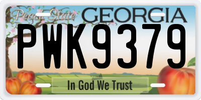 GA license plate PWK9379