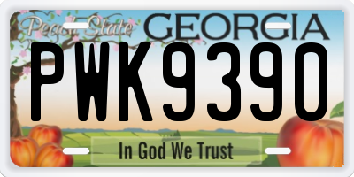 GA license plate PWK9390