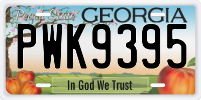 GA license plate PWK9395