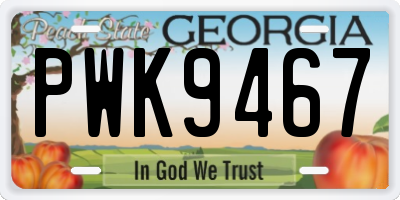 GA license plate PWK9467