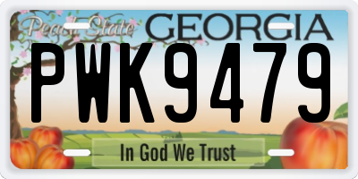GA license plate PWK9479