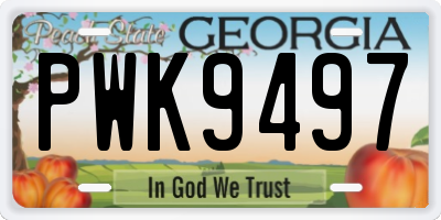 GA license plate PWK9497
