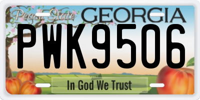 GA license plate PWK9506